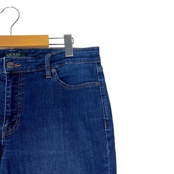 Lauren ralph Lauren Blue Medium Wash Modern Straight Curvy Denim Jeans US 14 - Picture 5 of 12
